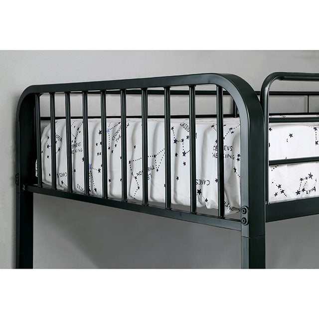 Clement Black Metal Full/Full Bunk Bed - Ornate Home