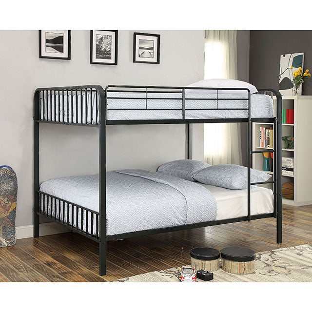 Clement Black Metal Full/Full Bunk Bed - Ornate Home