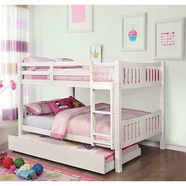 Cameron White Full/Full Bunk Bed - Ornate Home