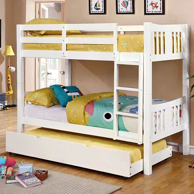 Cameron White Twin/Twin Bunk Bed - Ornate Home