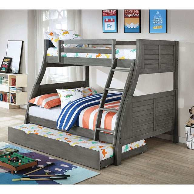 Hoople Gray Twin/Full Bunk Bed - Ornate Home