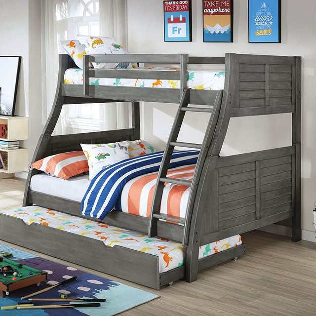 Hoople Gray Twin/Full Bunk Bed - Ornate Home