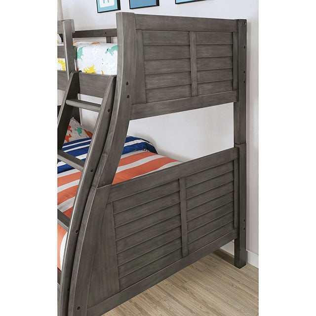 Hoople Gray Twin/Full Bunk Bed - Ornate Home