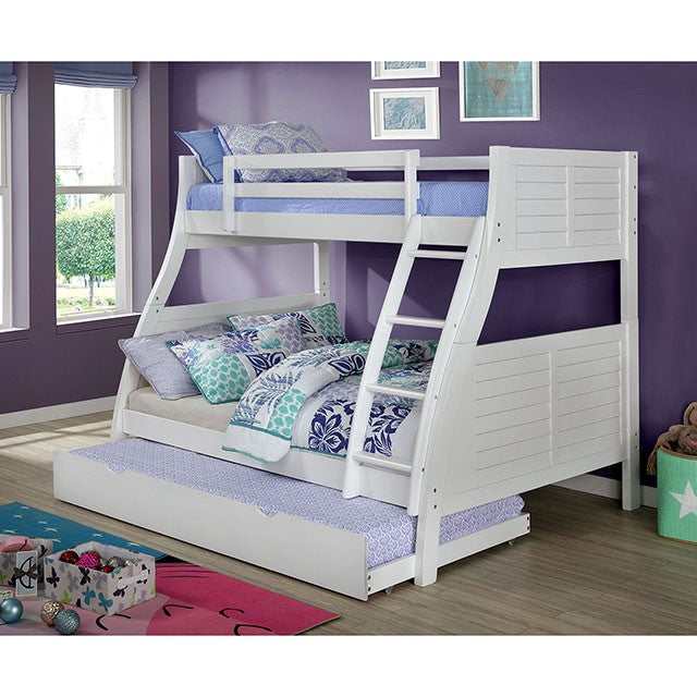 Hoople White Twin/Full Bunk Bed - Ornate Home