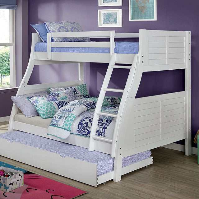 Hoople White Twin/Full Bunk Bed - Ornate Home