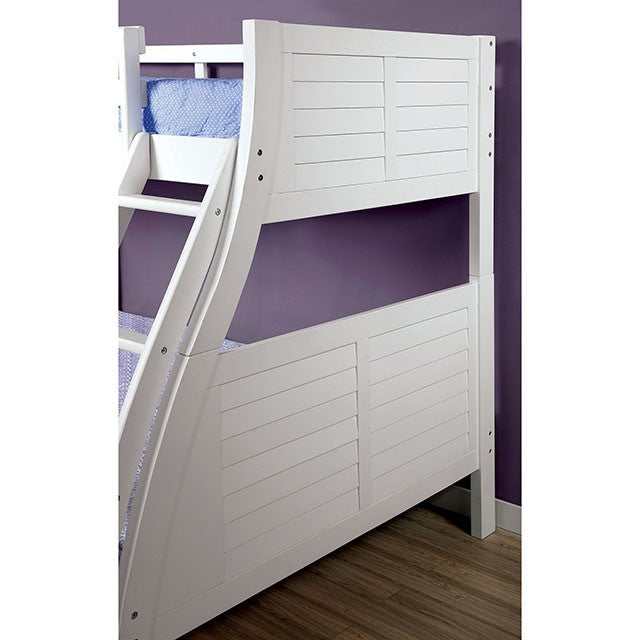 Hoople White Twin/Full Bunk Bed - Ornate Home