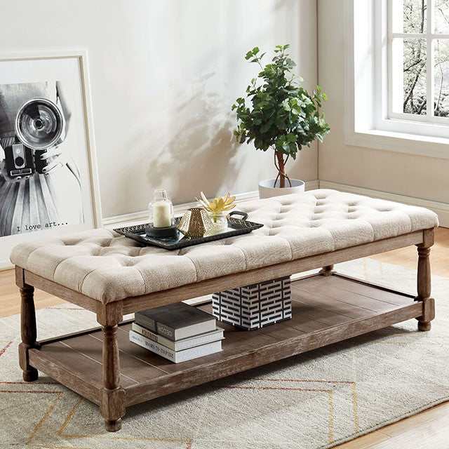 Tanya Beige Bench - Ornate Home