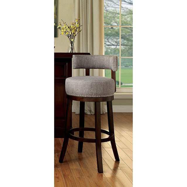 Lynsey Dark Oak/Light Gray Bar Stool - Ornate Home