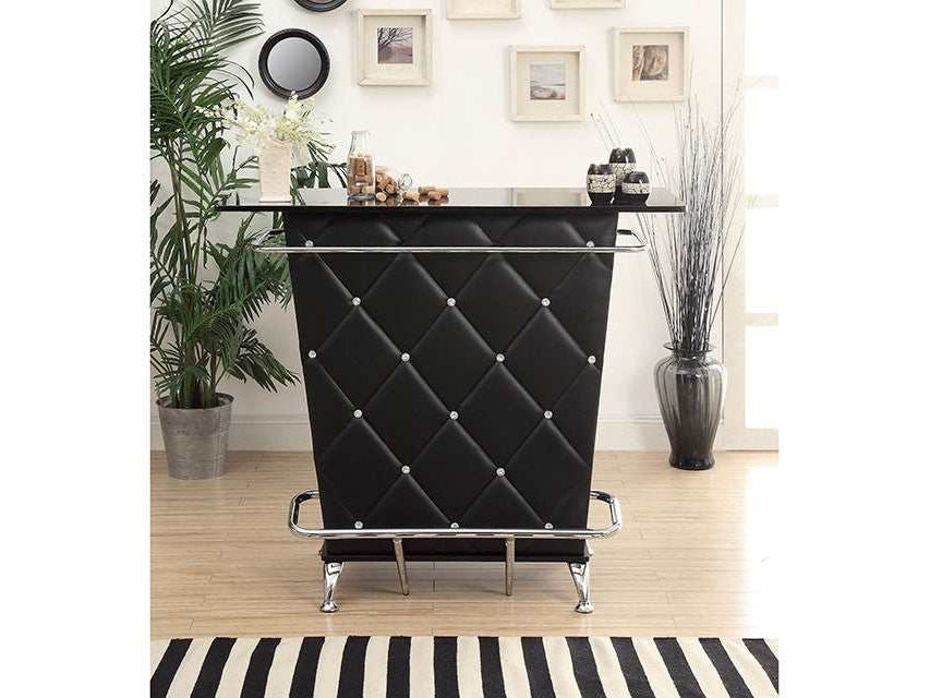 Fuero Black/Chrome Bar Table - Ornate Home