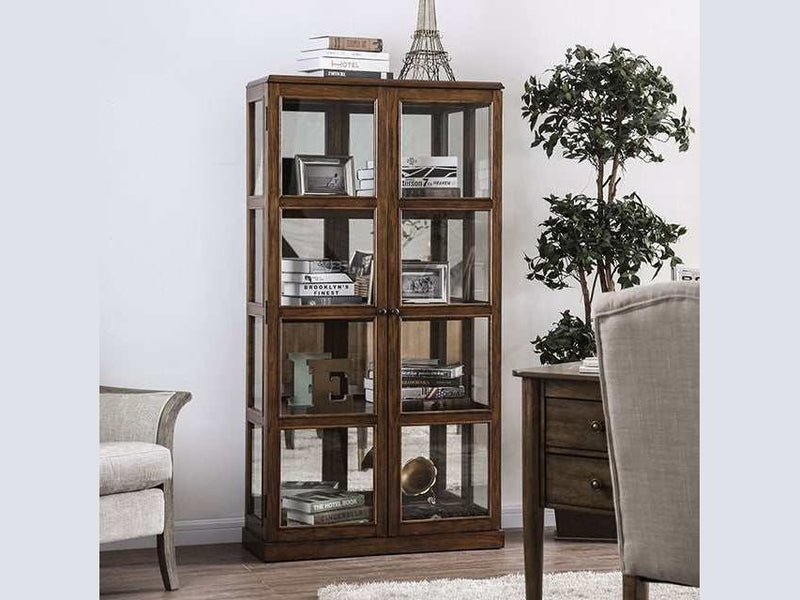 Vilas Oak Curio Cabinet - Ornate Home