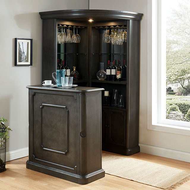 Voltaire Gray Curio Cabinet - Ornate Home