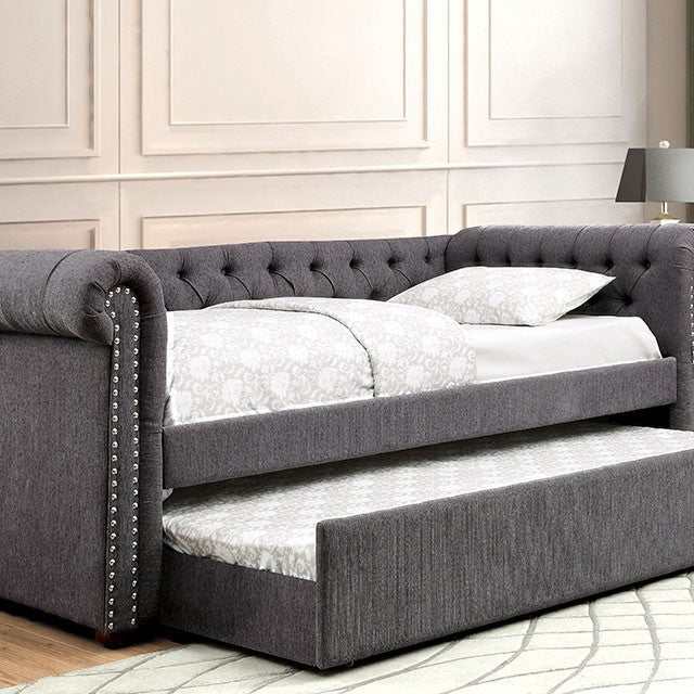 Leanna Gray Queen Daybed w/ Trundle - Ornate Home