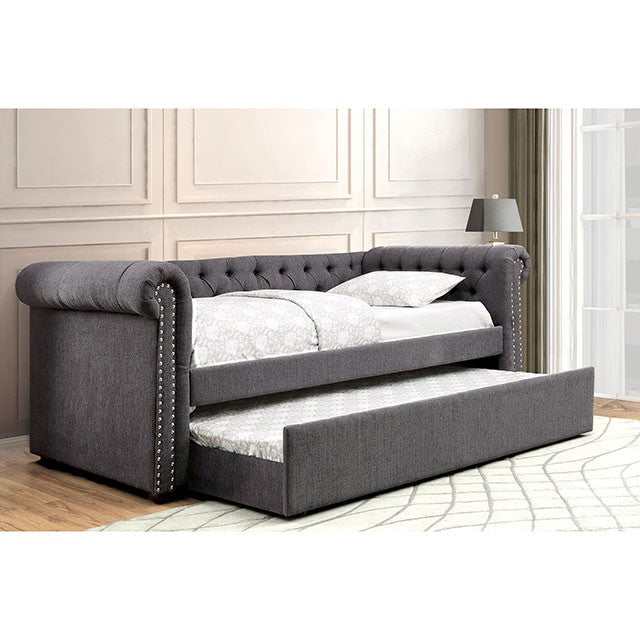 Leanna Gray Queen Daybed w/ Trundle - Ornate Home
