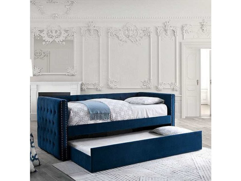 Susanna Navy Daybed w/ Trundle - Ornate Home