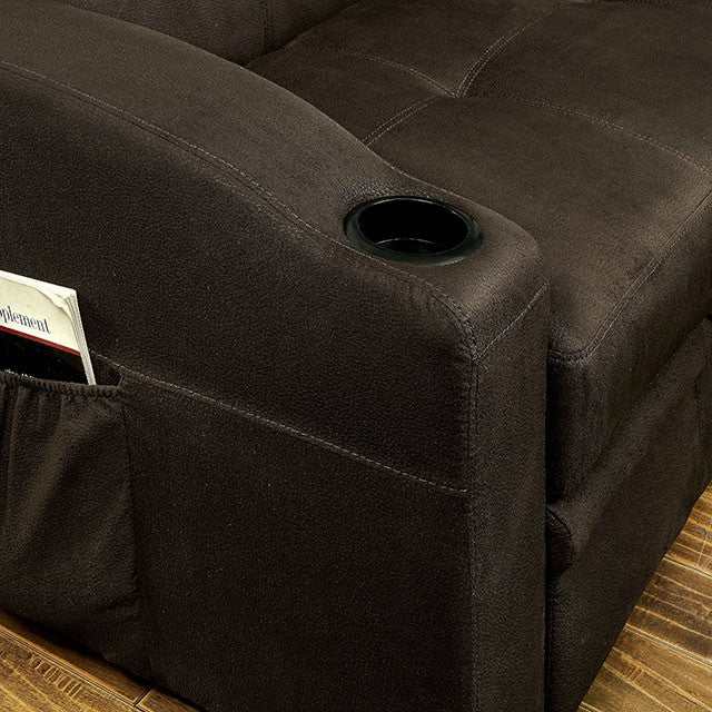 Mavis Dark Brown Futon Sofa - Ornate Home