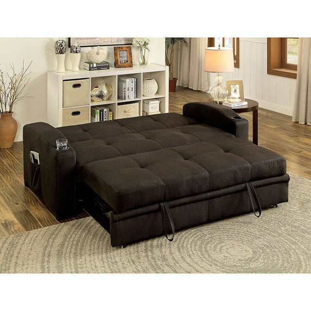 Mavis Dark Brown Futon Sofa - Ornate Home