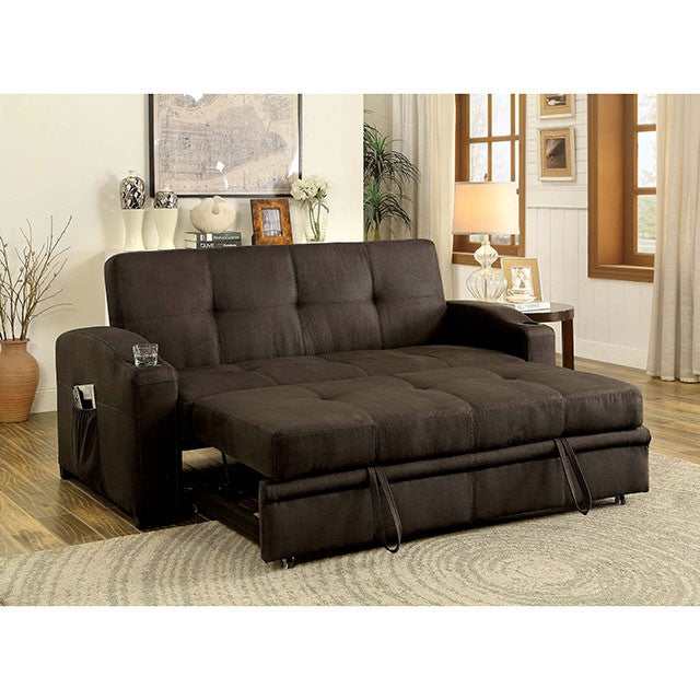 Mavis Dark Brown Futon Sofa - Ornate Home