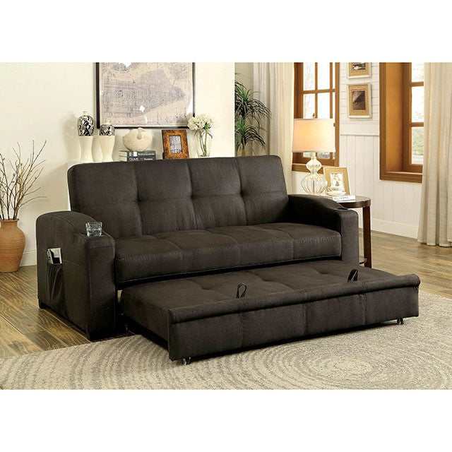 Mavis Dark Brown Futon Sofa - Ornate Home