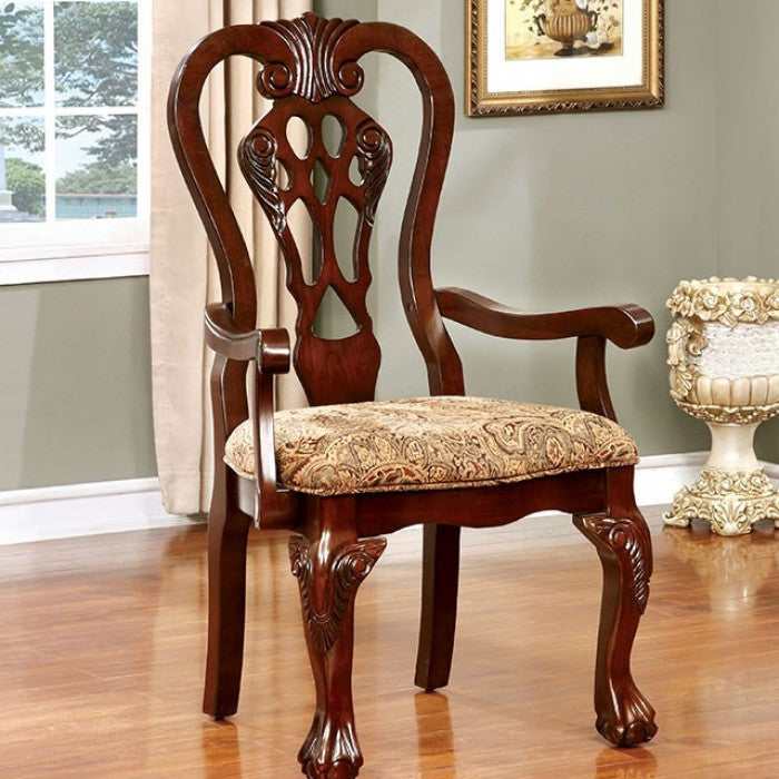 Elana Brown Cherry Dining Room Set / 7pc - Ornate Home