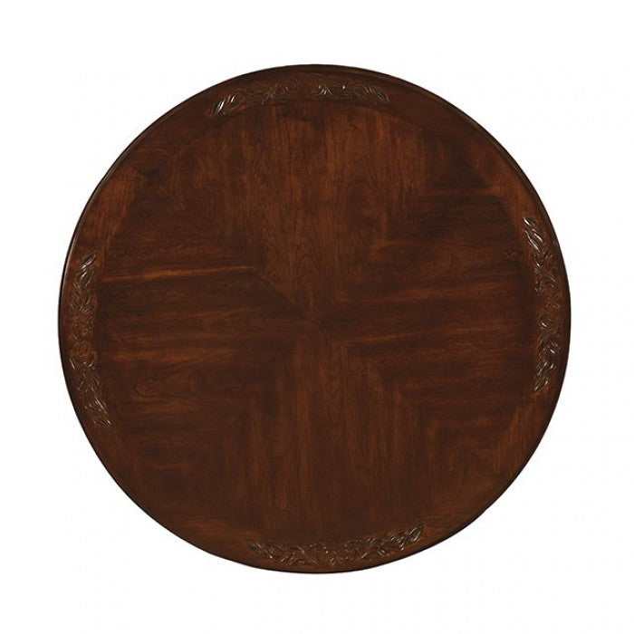 Elana - Brown Cherry - Round Dining Table Set / 5pc - Ornate Home