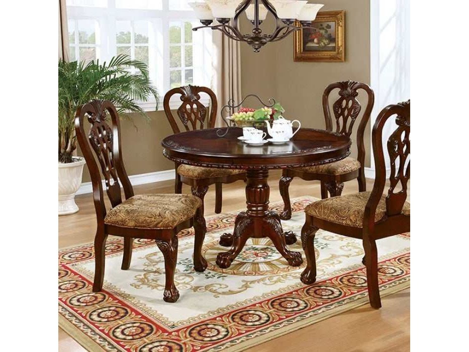 Elana Brown Cherry Round Dining Table - Ornate Home