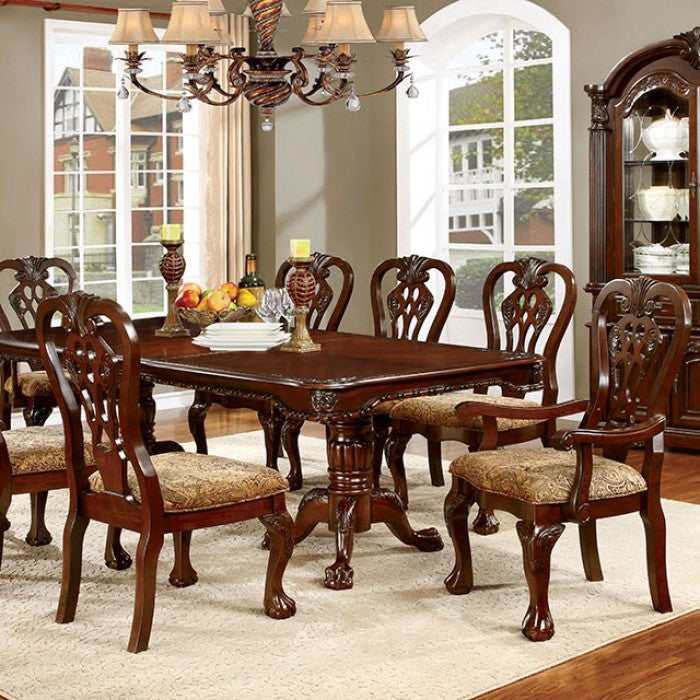 Elana Brown Cherry Dining Room Set / 7pc - Ornate Home