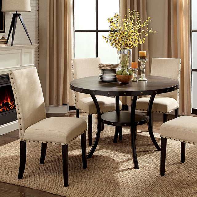 Kaitlin Light Walnut/Beige Round Dining Table - Ornate Home