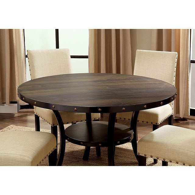 Kaitlin Light Walnut/Beige Round Dining Table - Ornate Home