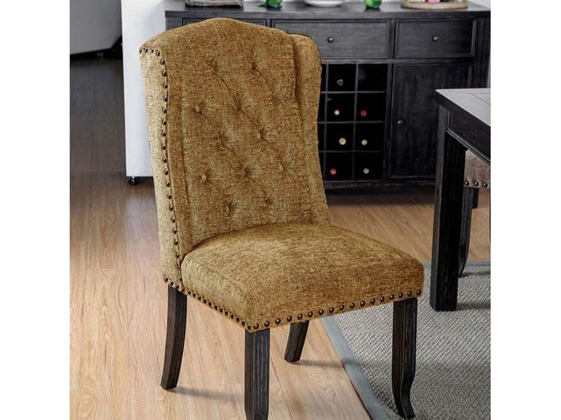 Sania III Antique Black & Gold Side Chair (Set of 2) - Ornate Home