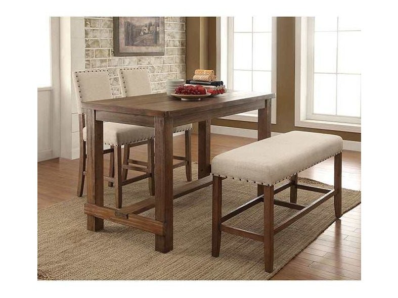 Sania Rustic Oak Counter Height Table - Ornate Home