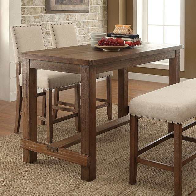 Sania Rustic Oak Counter Height Table - Ornate Home