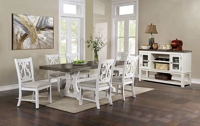 Auletta Distressed White/Gray Dining Table - Ornate Home