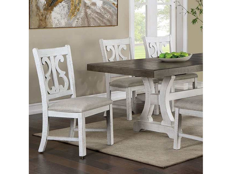 Auletta Distressed White/Gray Dining Table - Ornate Home