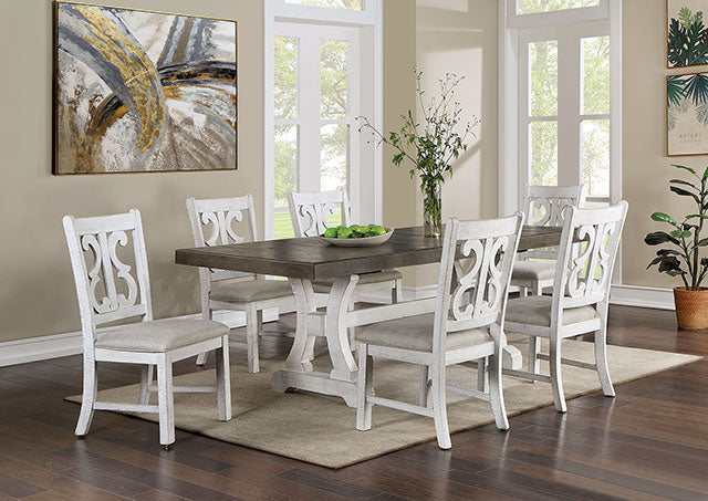 Auletta Distressed White/Gray Dining Table - Ornate Home