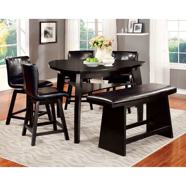 Hurley Black Counter Height Table - Ornate Home