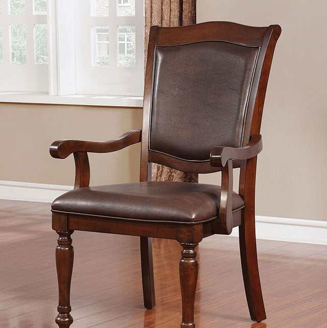 Sylvana Brown Cherry/Espresso Arm Chair (Set of 2) - Ornate Home