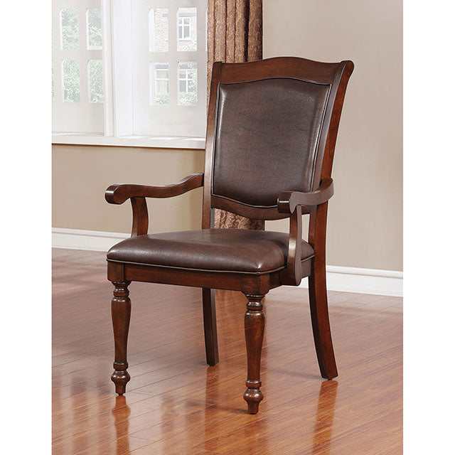 Sylvana Brown Cherry/Espresso Arm Chair (Set of 2) - Ornate Home