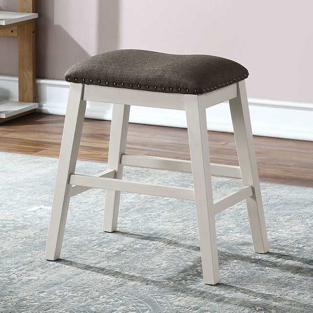 Heidelberg Off-White/Dark Gray Counter Height Stool (Set of 2) - Ornate Home