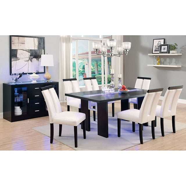 Luminar Black Glass-Insert Dining Table - Ornate Home