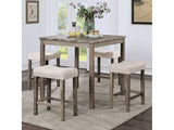 Torrean Gray & Beige Counter Height Dining Set / 5pc - Ornate Home