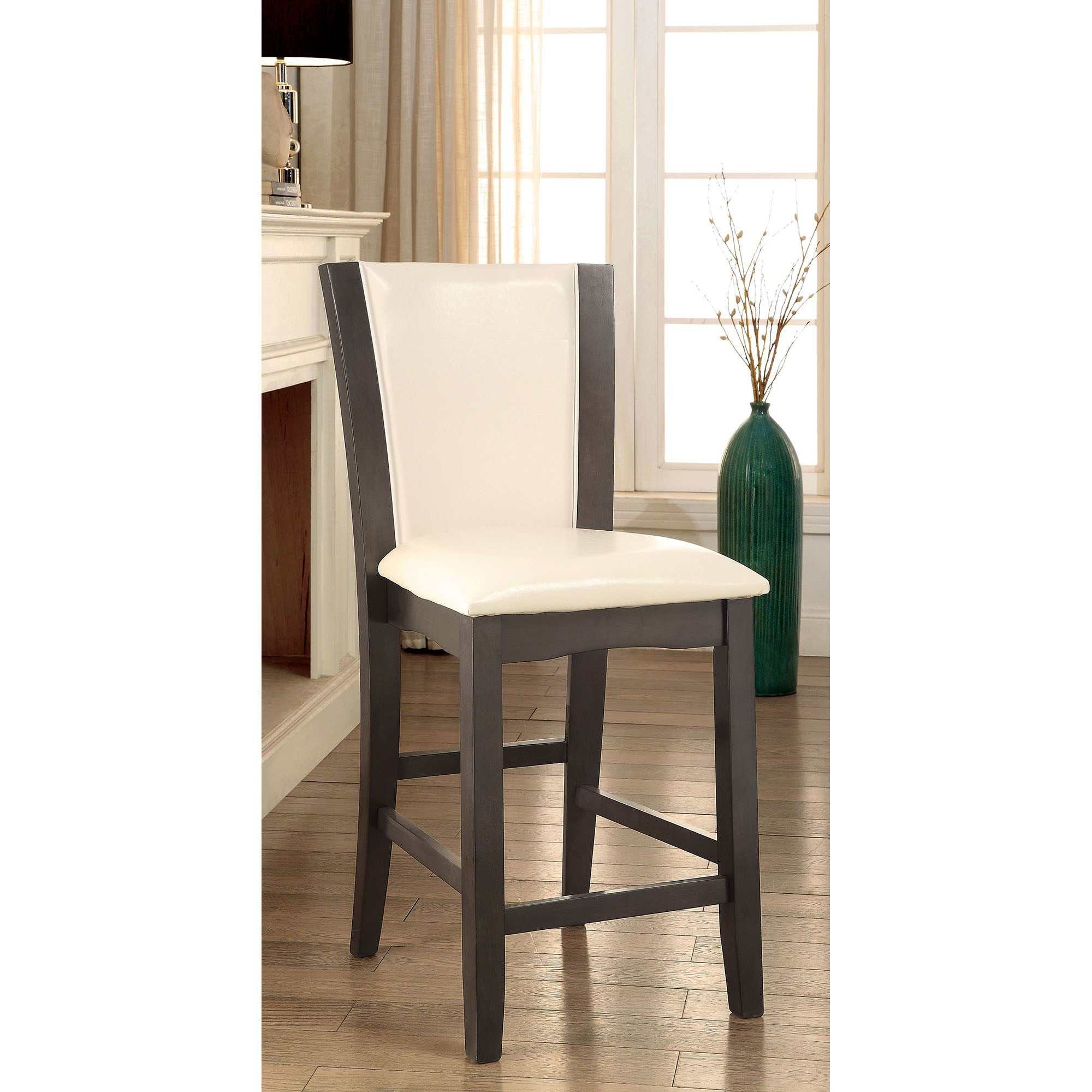 Manhattan Gray/White Counter Height Chair (Set of 2) - Ornate Home