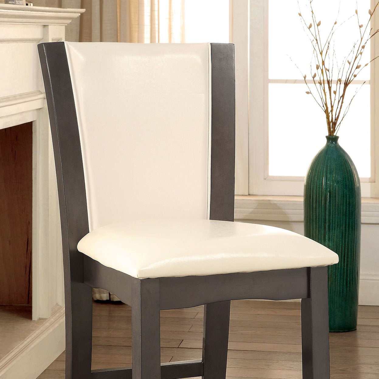 Manhattan Gray/White Counter Height Chair (Set of 2) - Ornate Home