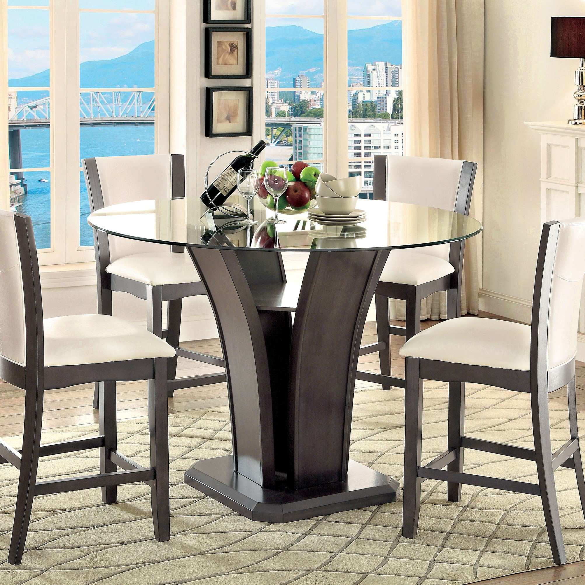 Manhattan Gray Round Counter Height Table - Ornate Home