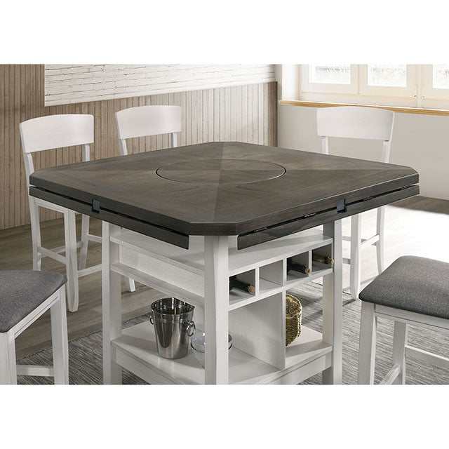 Stacie White/Gray Counter Height Round Dining Table - Ornate Home