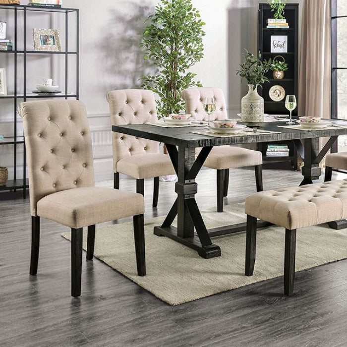 Alfred Antique Black Dining Table - Ornate Home