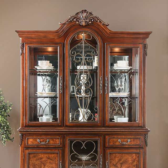 Lucie Brown Cherry Hutch & Buffet - Ornate Home