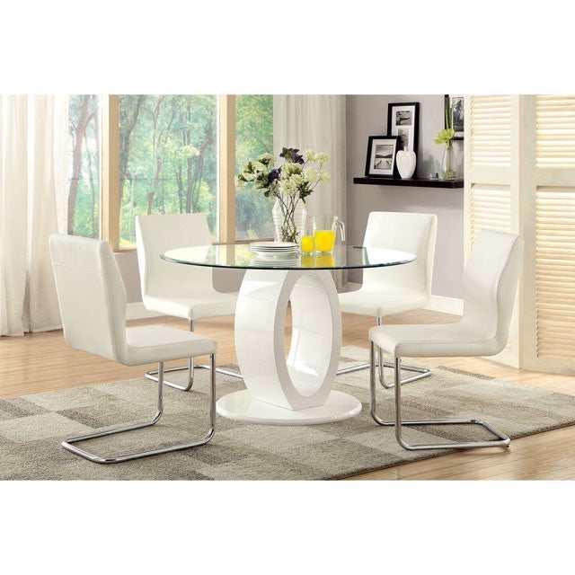 Lodia White Round Dining Table - Ornate Home