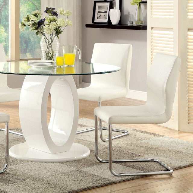 Lodia White Round Dining Table - Ornate Home