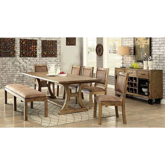 Gianna Rustic Oak/Brown 96" Dining Table - Ornate Home