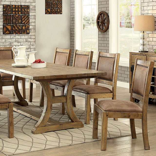 Gianna Rustic Oak/Brown 96" Dining Table - Ornate Home